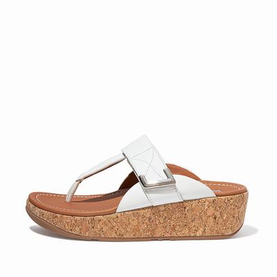 Fitflop Women's REMI Adjustable Toe-Post Sandals - White, RO3405286